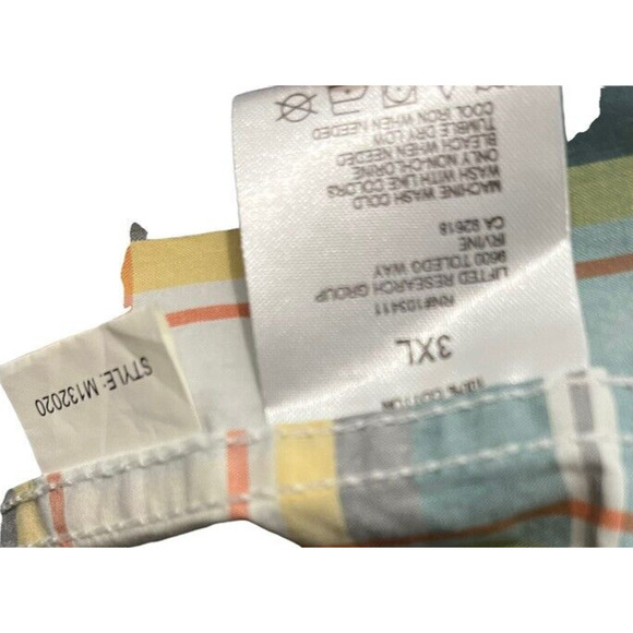 NOS Lifted Research Group LRG Mens Green Yellow Cotton Plaid Pearl Snap NWT 3XL - Picture 12 of 16